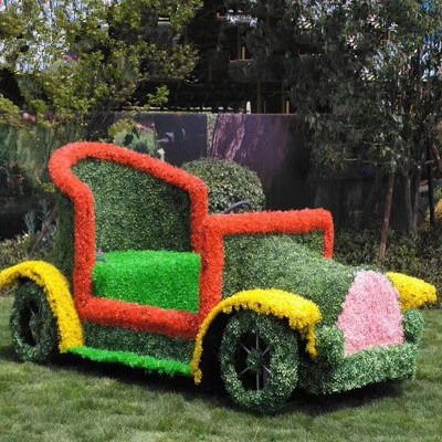 五一盛典主題仿真綠雕廠家定制 各種周年慶園林雕塑造型可來圖定制